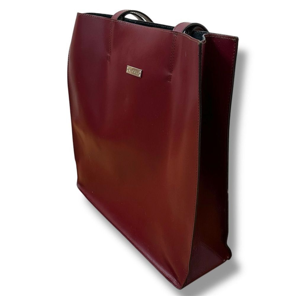 Nicoli Women's Red‎ Leather Tote Bag Minimalist Capsule Classic Dark Academia